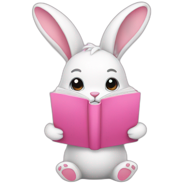 Bunny with pink book