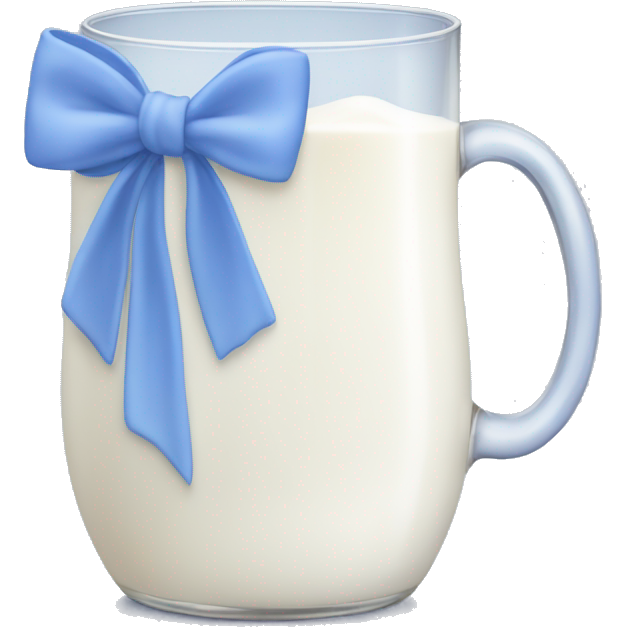 Glass of milk with a Periwinkle bow wrapped around the glass