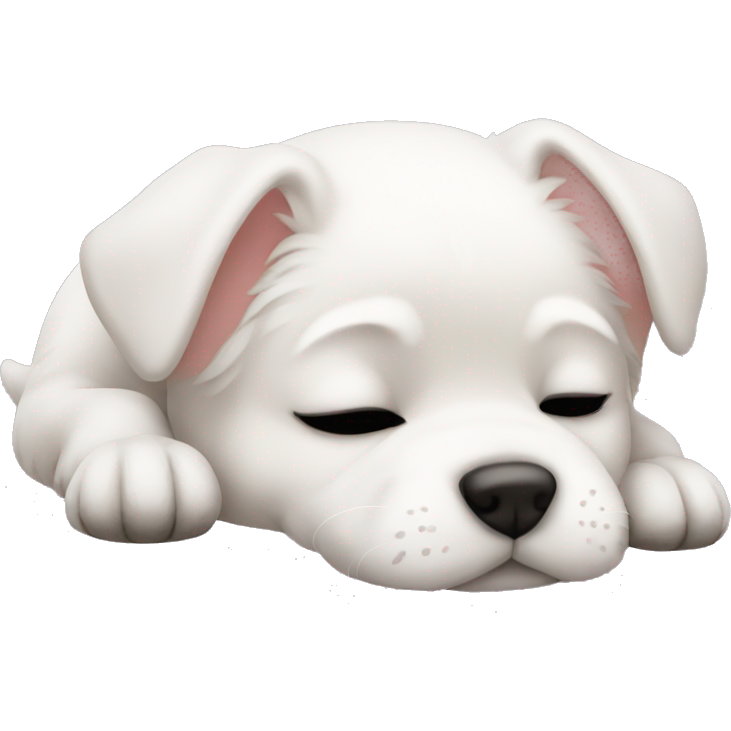 Sleeping beauty bed white puppy