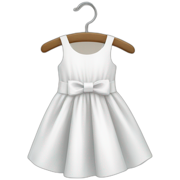 White dress for children on clothes hanger