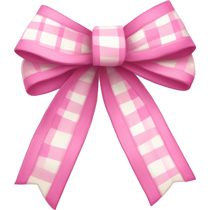 White pink plaid bow ribbon