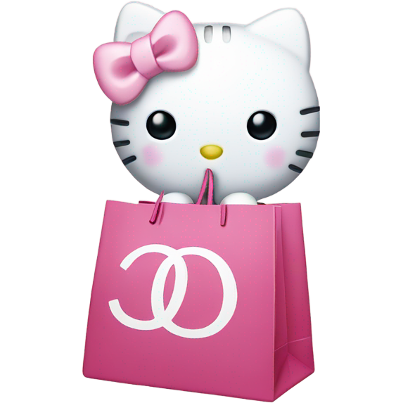 Hello kitty head with dior shopping bag