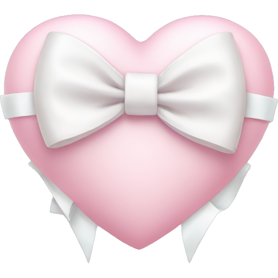 Pastel pink heart with white bow