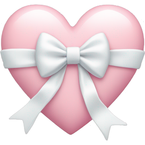 Pastel pink heart with white bow