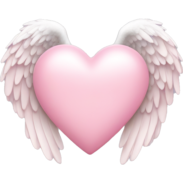 Light pink heart with angel wings