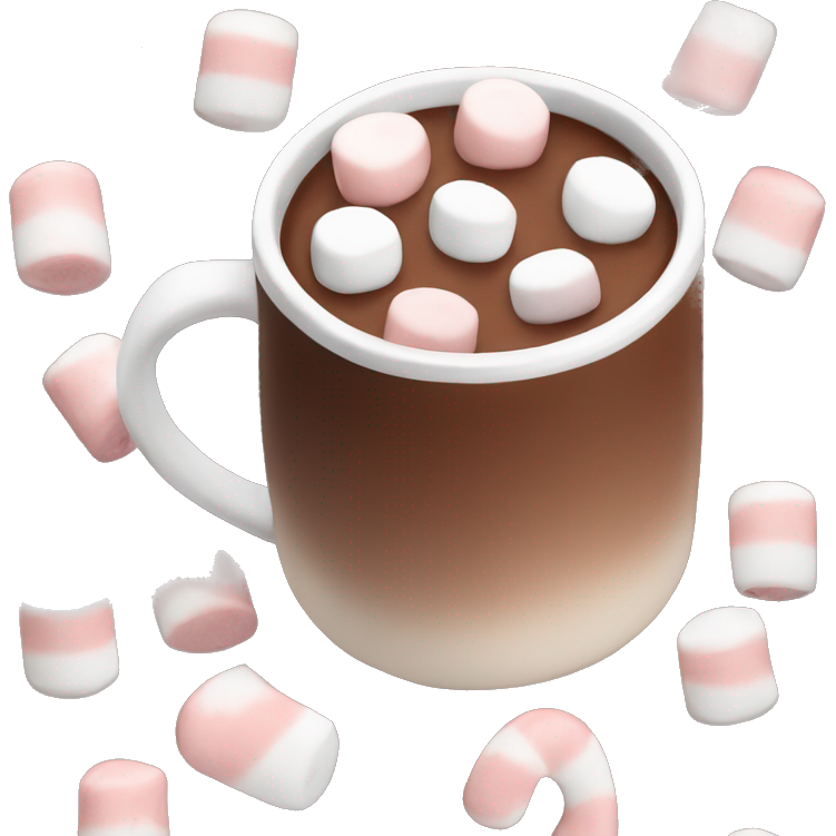 Mug of hot chocolate with marshmallows for Christmas