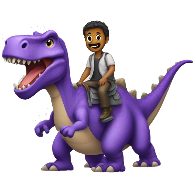 Guy on purple dinosaur