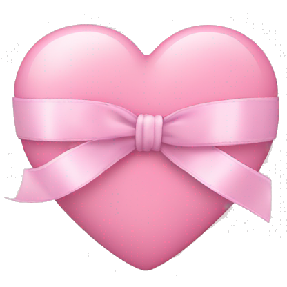 Pastel pink heart with ribbon