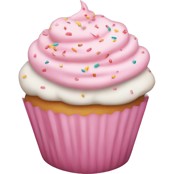 Baby pink cupcake with sprinkles
