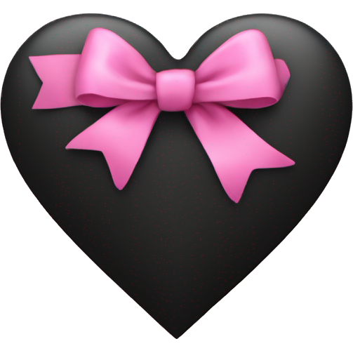 Black heart with pink bow