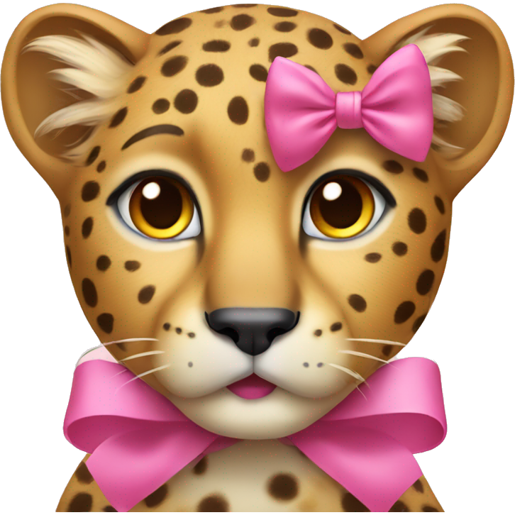 Cheetah with a pink bow