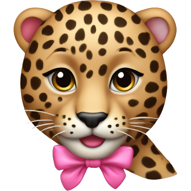 Leopard with pink bow
