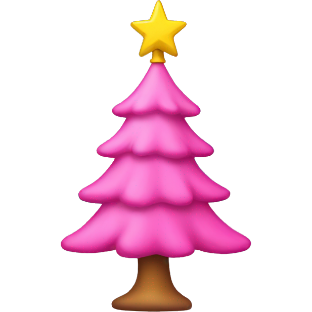 Pink christmas tree with yellow star on top