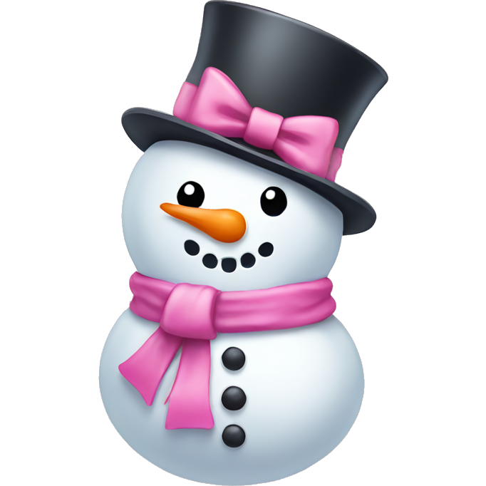 Cute snowman with pink bow