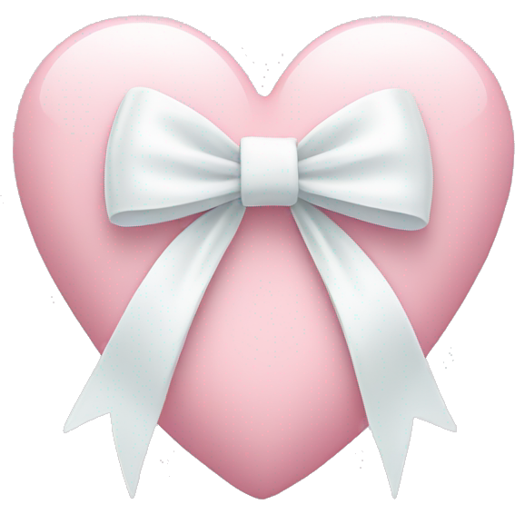 Pastel pink heart with white bow
