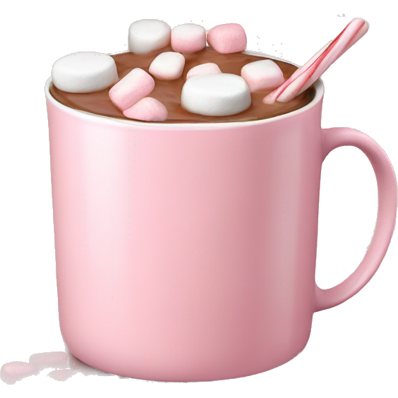 Light Pink mug of hot chocolate with marshmallows