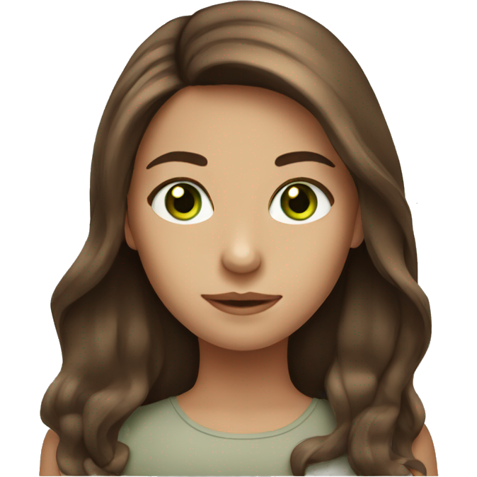 Longbrown haired girl with light green eyes