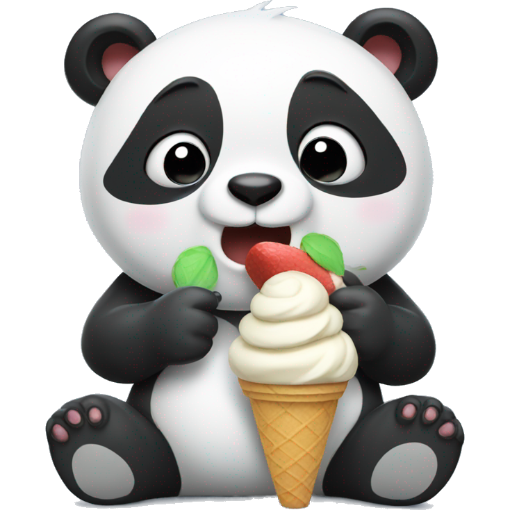 Panda eating ice cream
