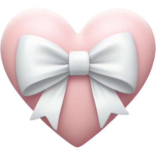 Pastel pink heart with white bow