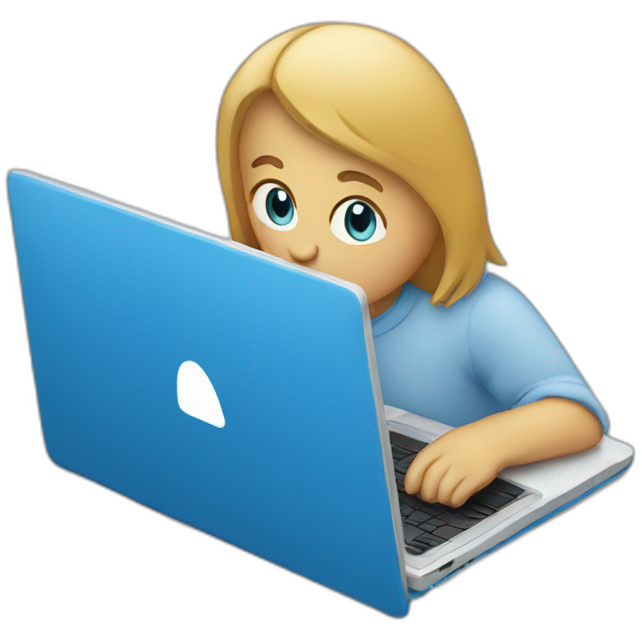 Blue laptop
