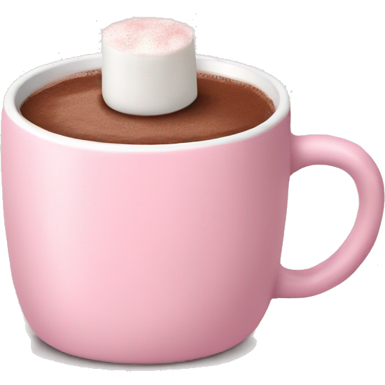 Light Pink mug of hot chocolate with marshmallows