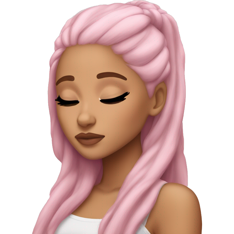 Ariana Grande sleeping light pink hair