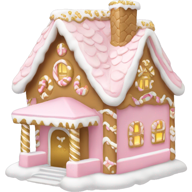 Light pink and gold and white gingerbread house