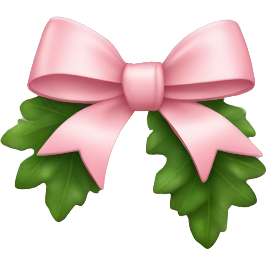 Light pink bow on christmas mistletoe