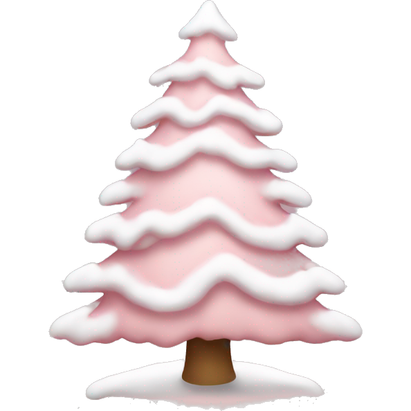 Light pink Christmas tree with snow