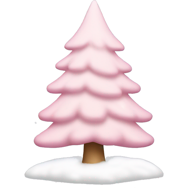 Light pink Christmas tree with snow