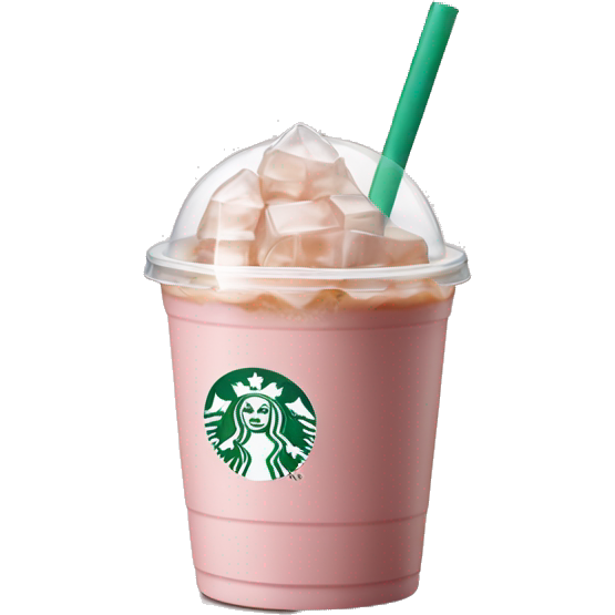 Light pink starbucks ice coffee with ice cubes