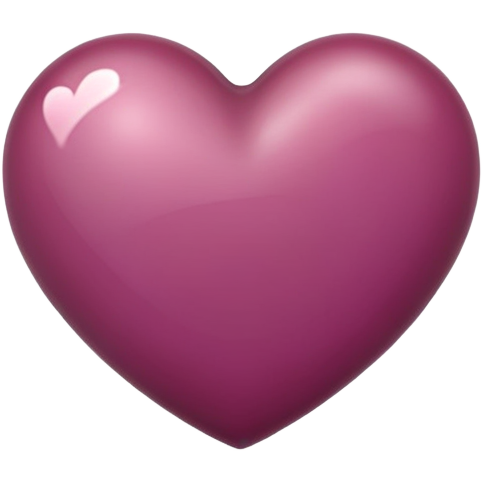 Deep mauve red heart shape