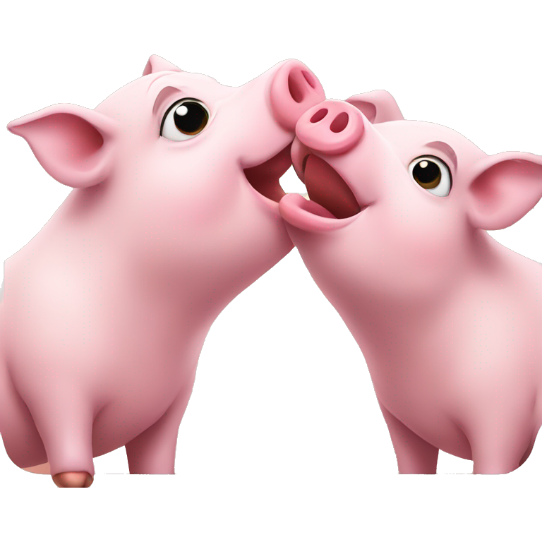Pig kissing pig