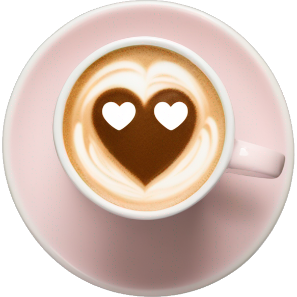Pale pink coffee mug heart shaped latte art cappuccino
