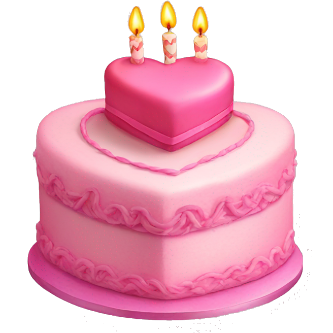 Pink heart shaped fancy birthday cake