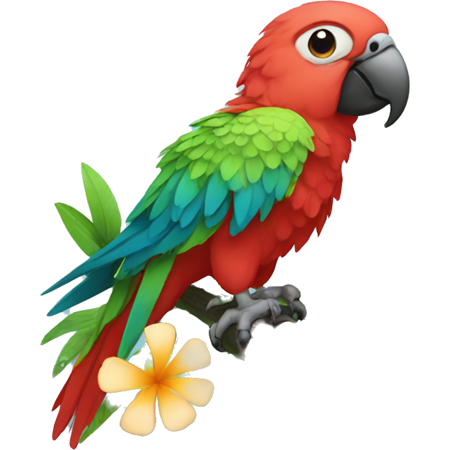 Parrot with a flower