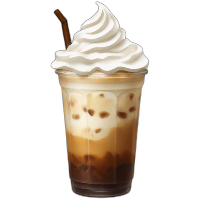 Iced coffee with whipped cream