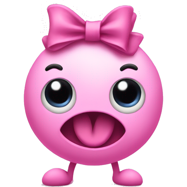 Scribble with eyes, a pink bow, and legs