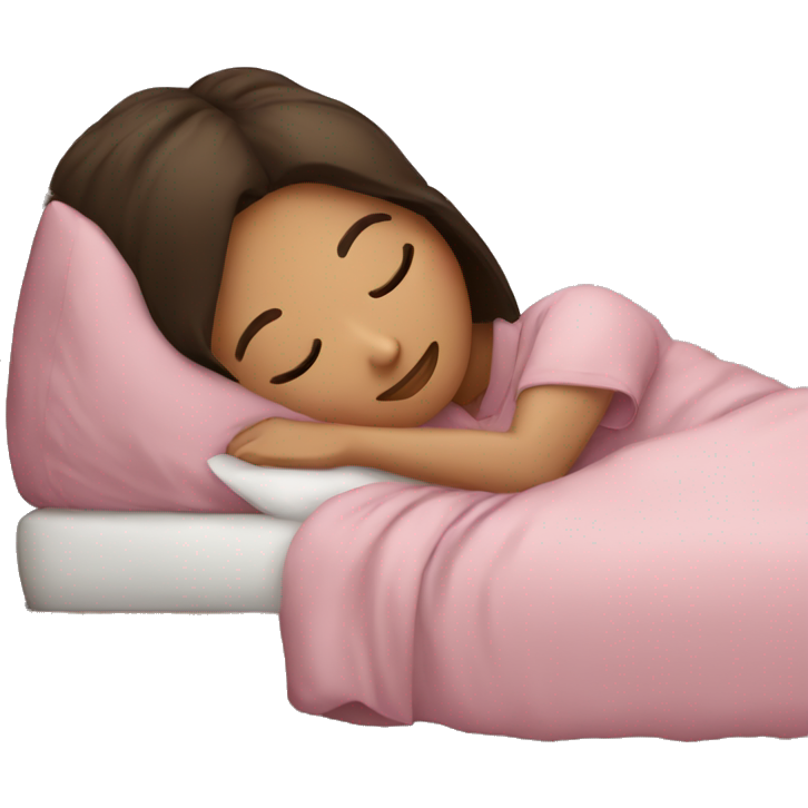 Brunette girl sleeping in the bed