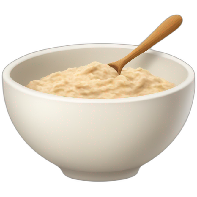 Bowl of oatmeal with baby hand in it