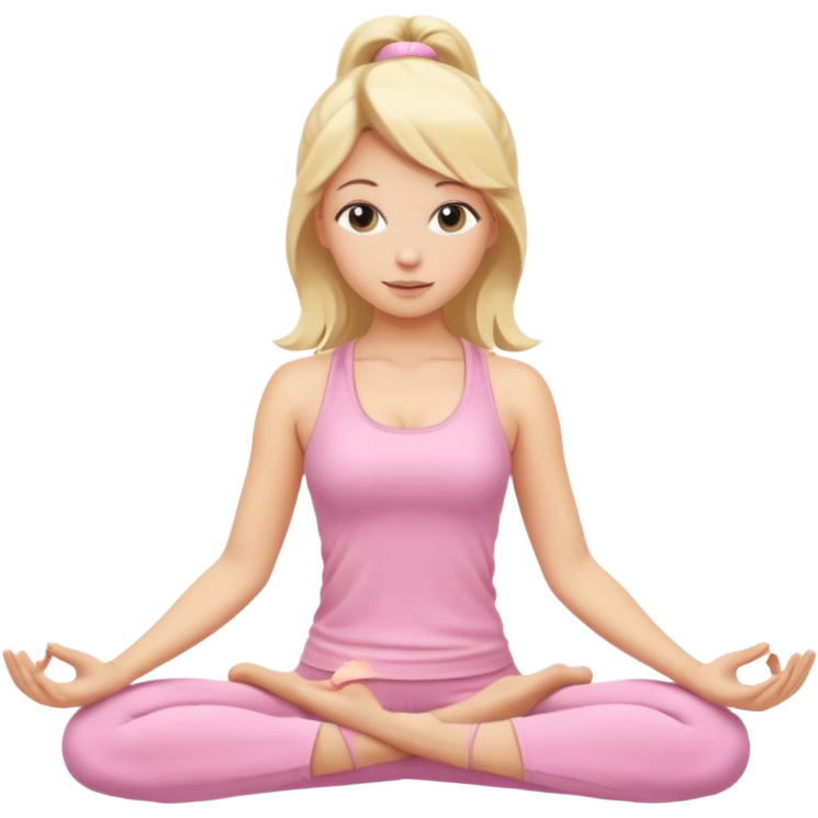 Blonde yoga girl light pink clothes n