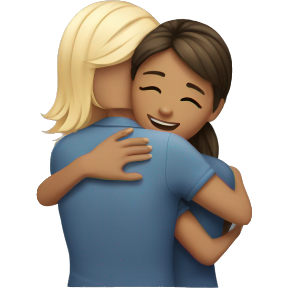 Hug two girlfriends