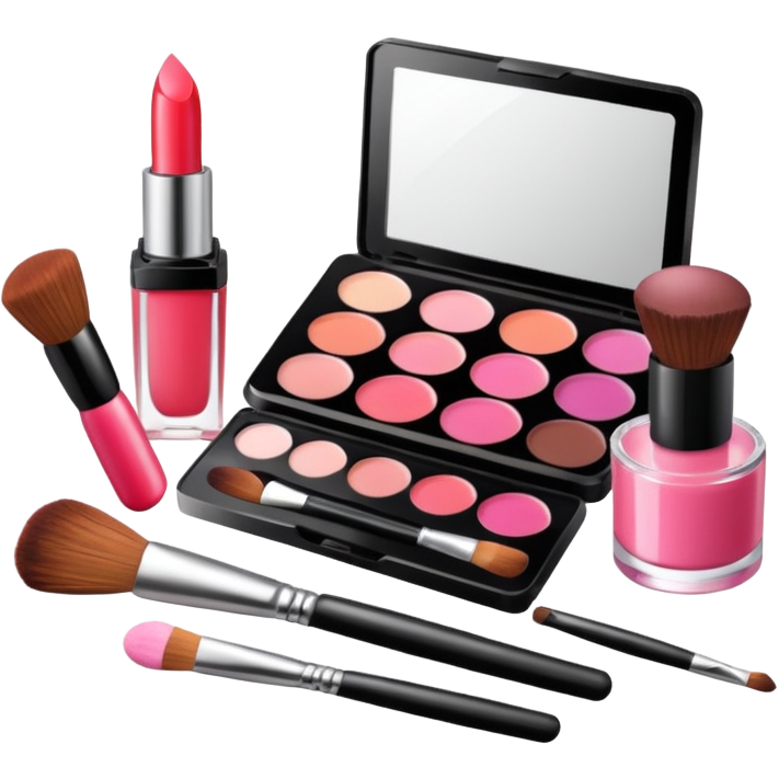 Make up set with make up brushes, lip gloss and blush