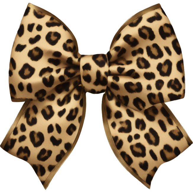 Leopard print satin bow