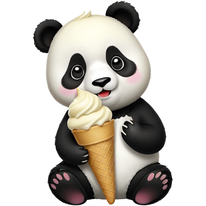 Panda eating ice cream