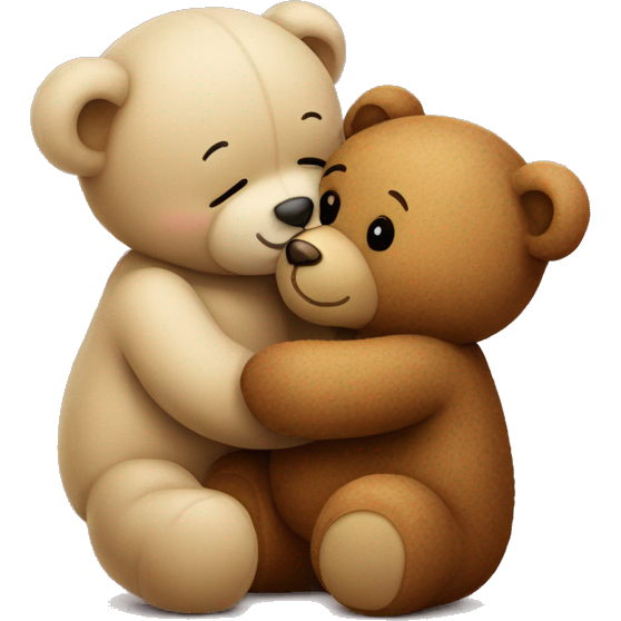 Teddy bear kissing another teddy bear