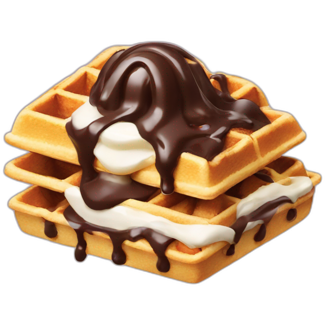 Waffle chocolate wripped cream