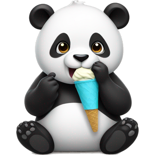 Panda eating ice cream