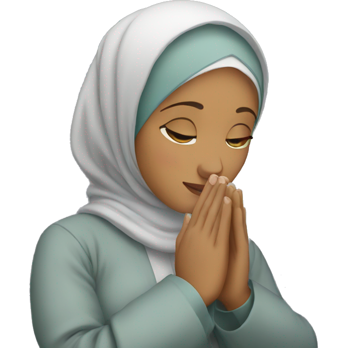 Hijabi woman who pray with her 2 hands
