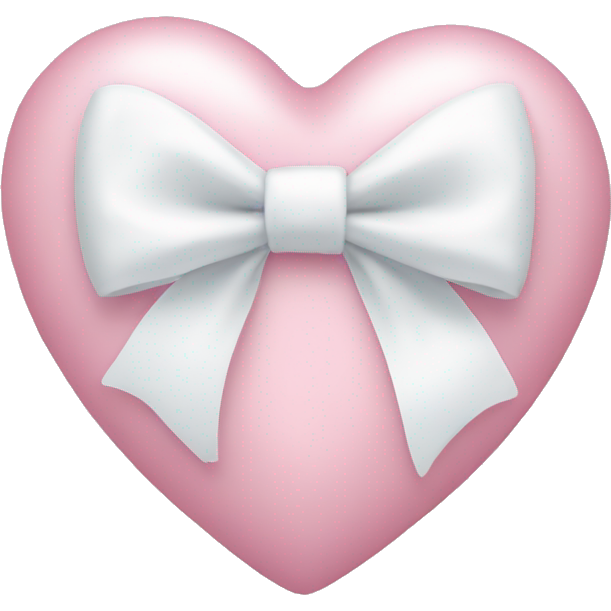 Pastel pink heart with white bow